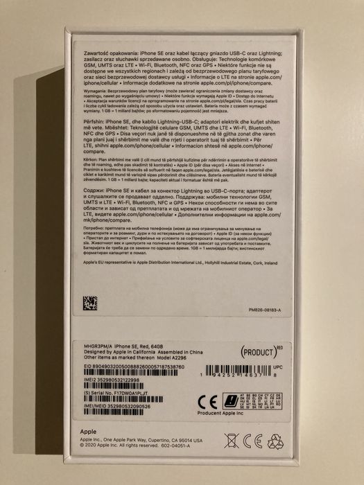 iPhone SE Product Red 64GB