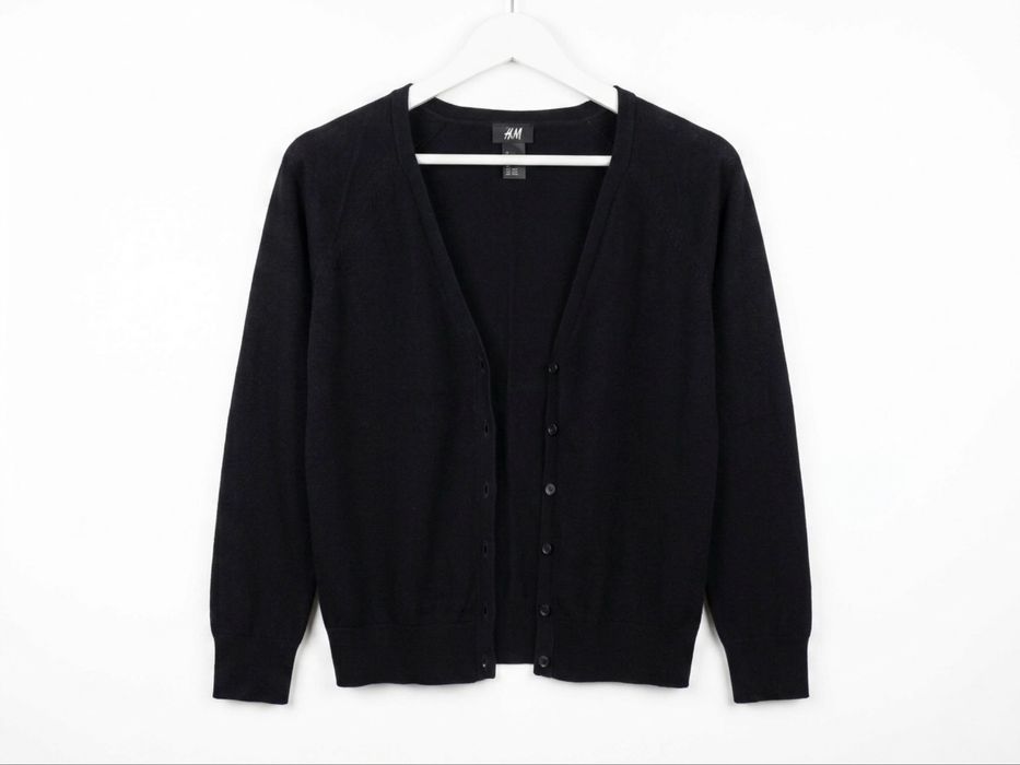 Klasyczny czarny kardigan H&M, rozmiar M | V-neck