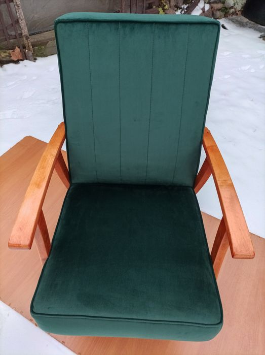 Fotel z Prl zieleń butelkowa