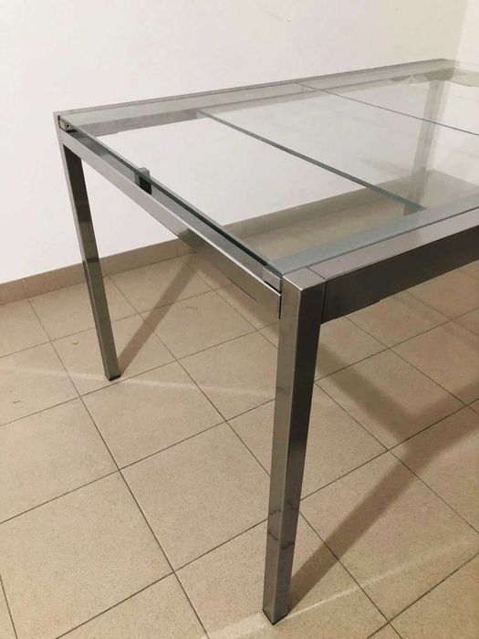 Mesa de vidro extensivel