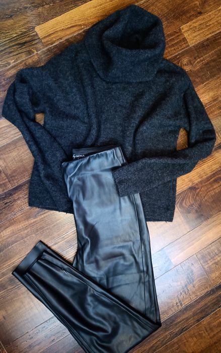 Лосины женские ЭКО кожа размер S Свитер шерстяной ARKET