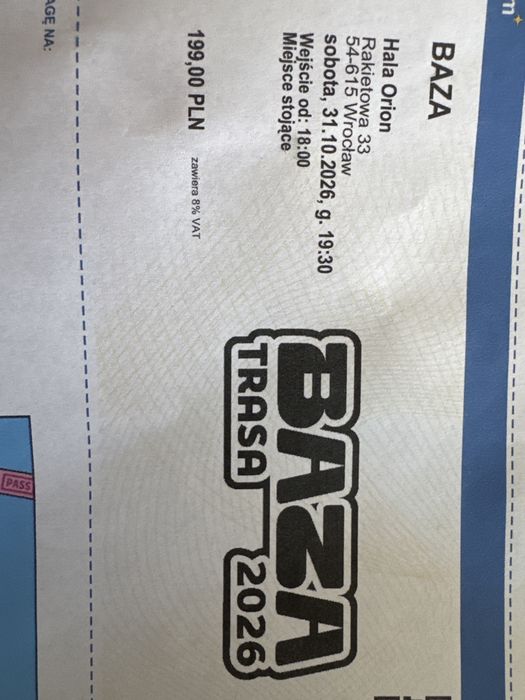 Bilet BAZA koncert Wrocław 31.10.2026