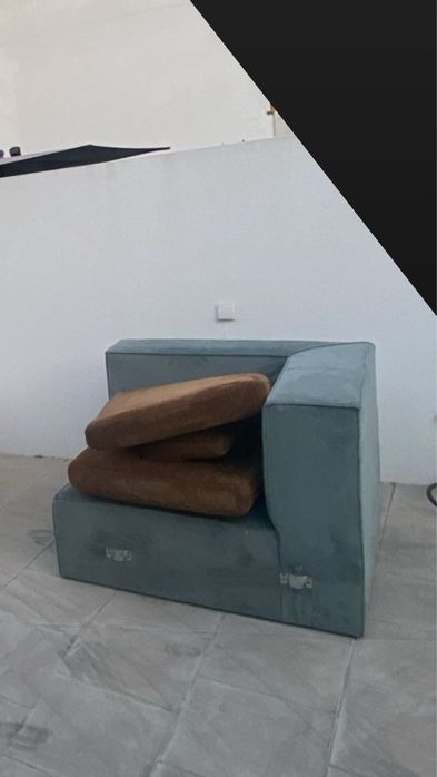 Sofá de canto grande azul 2,5m