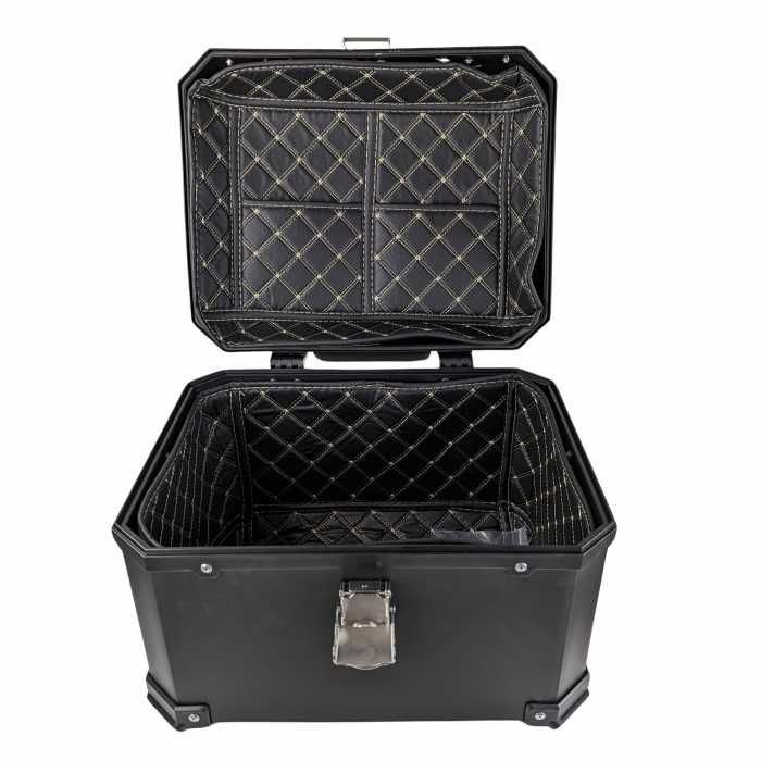 Top case média tipo alumínio mota bagageira moto