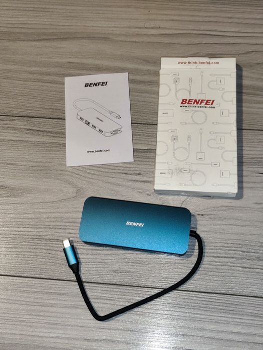 BENFEI USB-C MST HUB Adapter 8w1 – HDMI, USB 3.0, PD, SD/TF, Ethernet