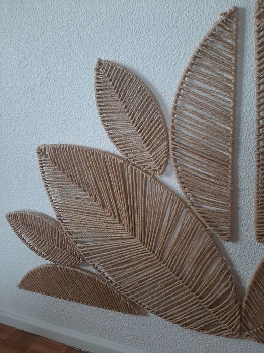 Cabeceira de cama em raffia