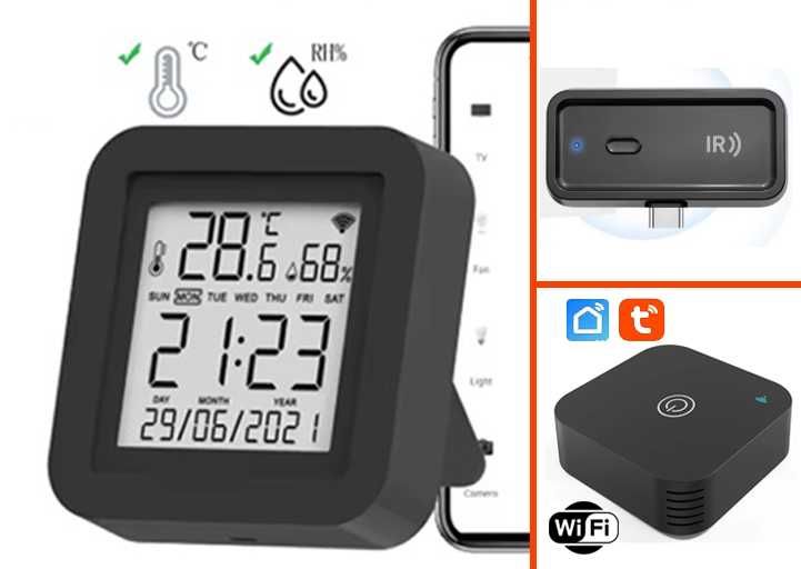 Розумний IR-пульт Tuya + температура вологість термостат