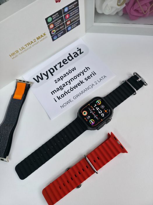 Smartwatch HK Ultra Max – AMOLED 2,12", połączenia Bluetooth, nowy