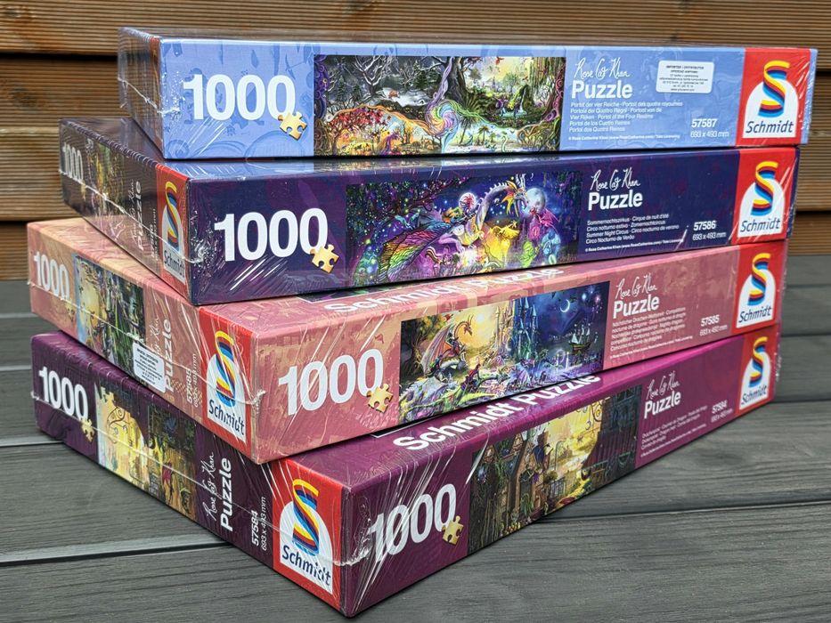 Puzzle 4x 1000 Schmidt NOWE w folii Rose Cat Khan