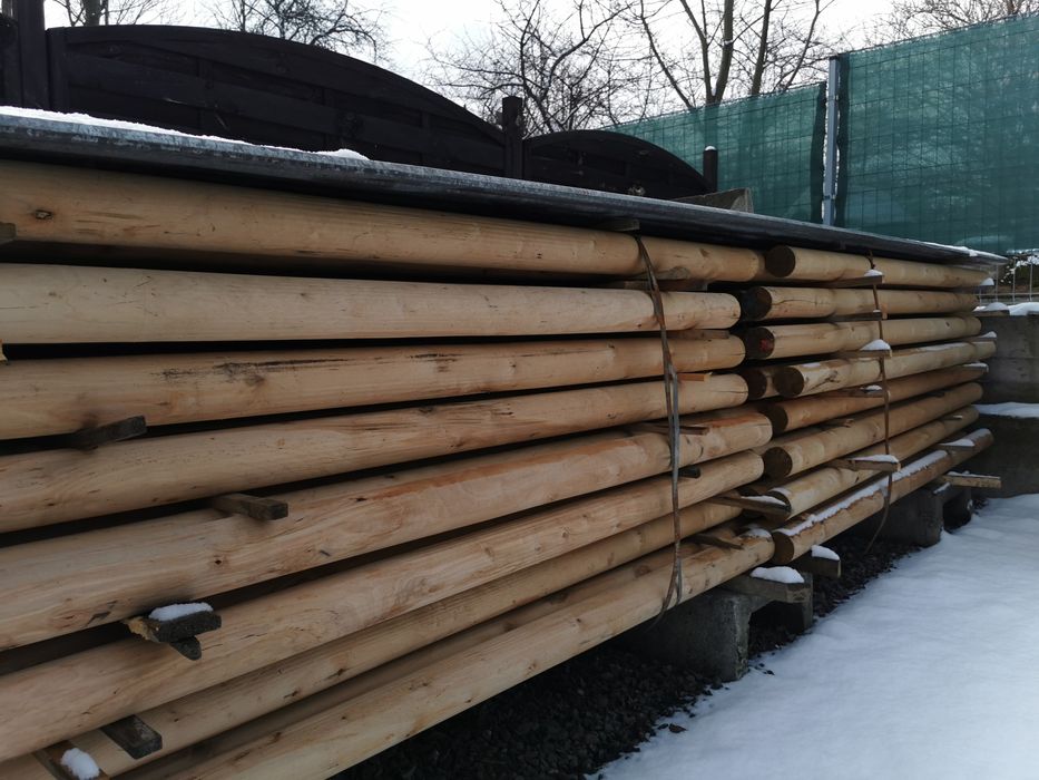 Słupki Drewniane Ogrodzeniowe Do Siatki Lesnej Pale Paliki Okraglaki