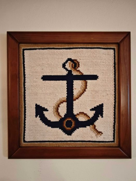 Quadro de Arraiolos 44x44 feito à mão