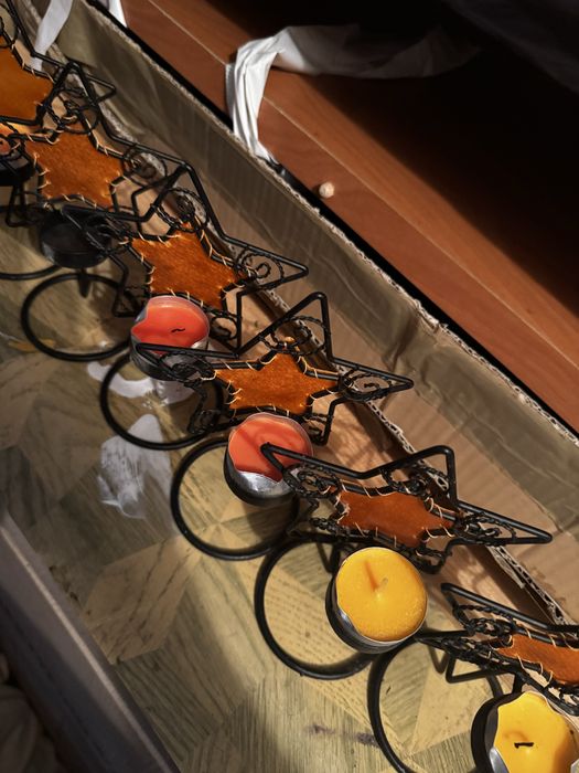 świeczniki gwiazdy metal Boże Narodzenie