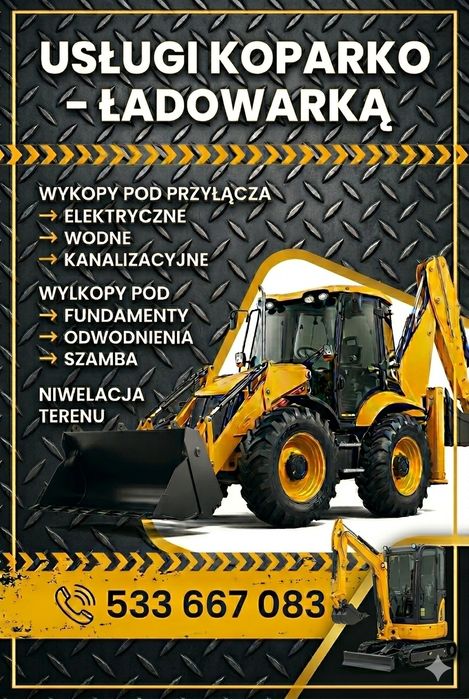 Usługi koparko-ładowarką