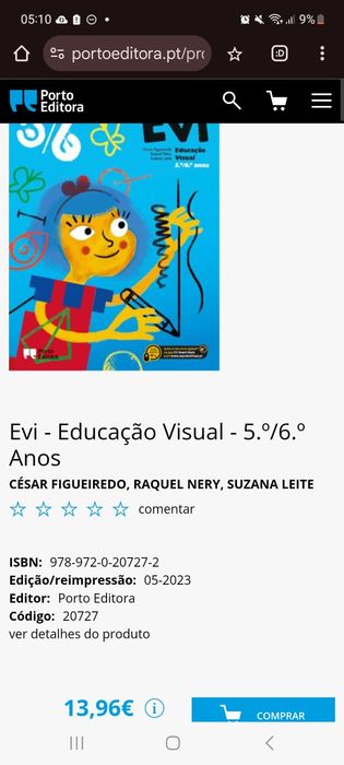 Livro manual de educação visual E.V 5 e 6 ano Evi