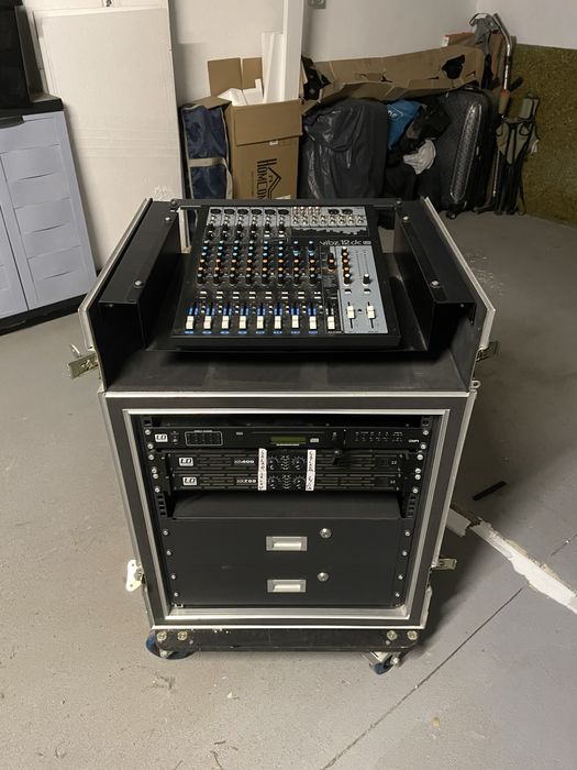 Mixer LD Systems VIBZ 12 DC + Rack + 7 Caixas LD Systems SAT62G2W