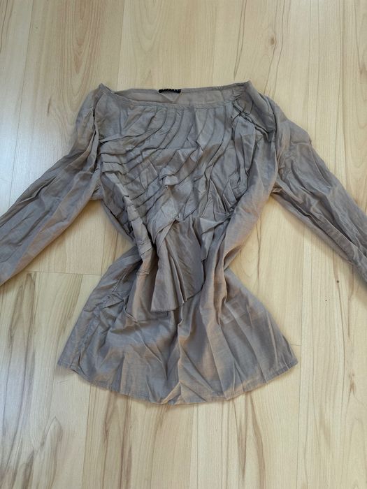 Sisley bawełniana bluzka elegancka prześwitująca