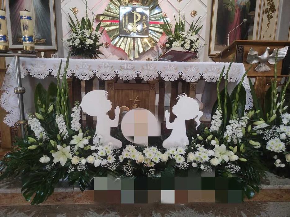 Ozdoba komunijna ze styropianu.