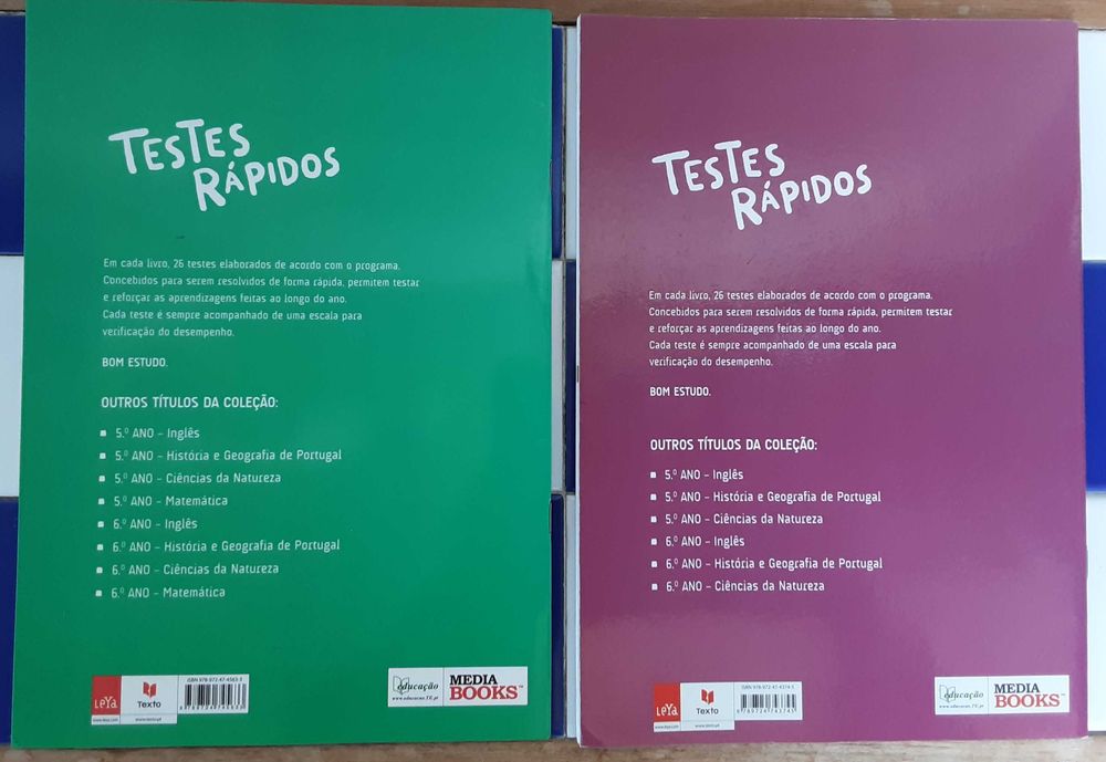 4 Livros de Atividades "Testes Rápidos" - 5º Ano