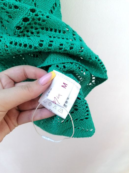 Camisola Verde Crochê de Alças