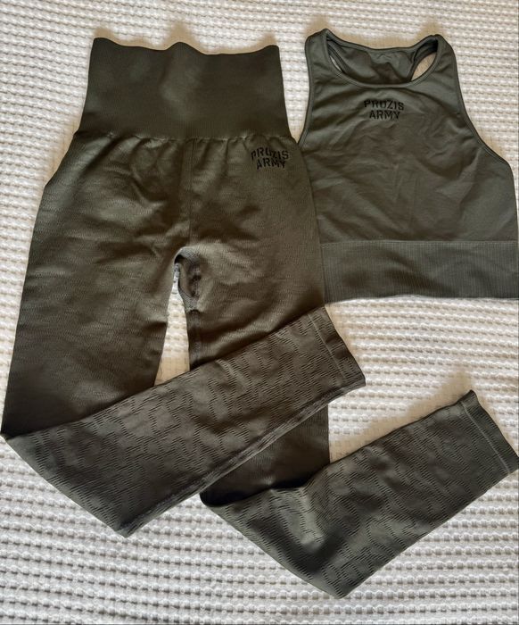 Conjunto Prozis Army Khaki (Leggings e Crop Top)