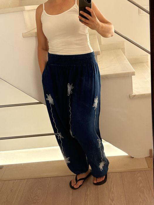 Calças Harém [tamanho único]