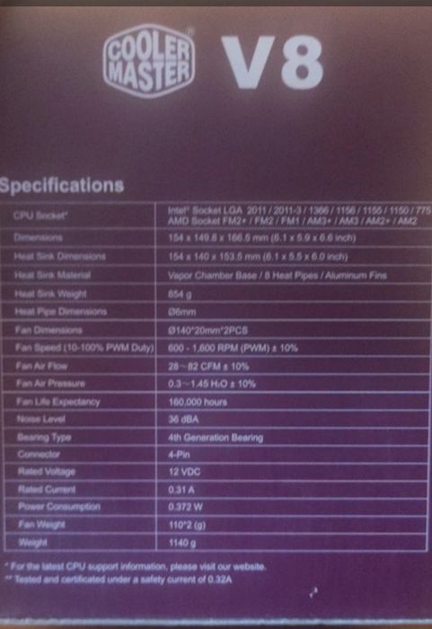 Cooler v8 gts Coolers Master