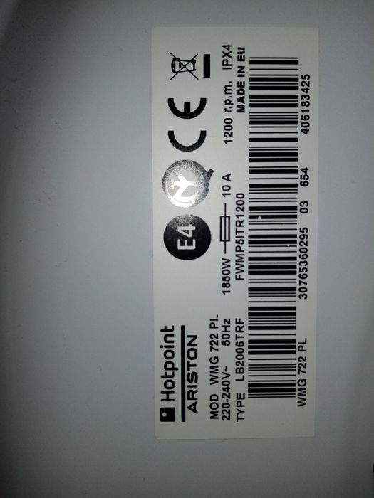 Elektronika Hotpoint Ariston WMG 722