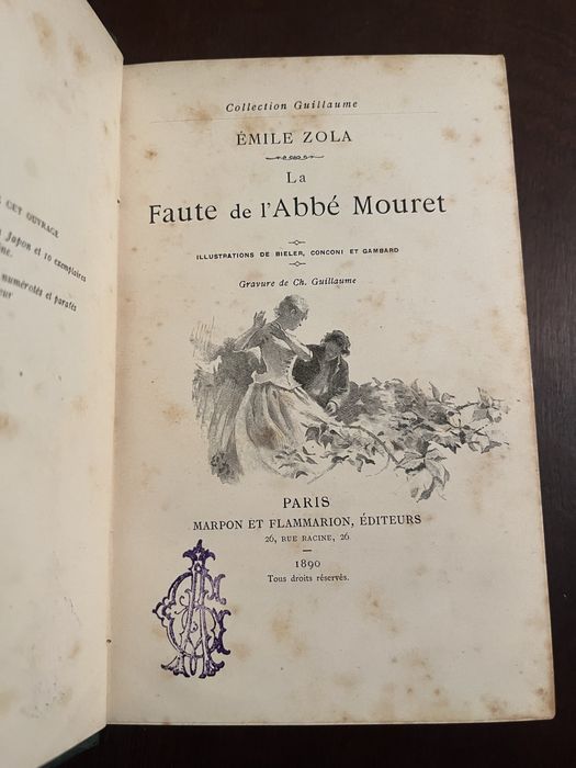 La Faute de l’Abbé Mouret, Zola, 1890 (1.ª ed. Il.)