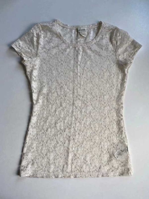 Koronkowa bluzka T-shirt H&M S