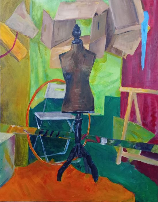 Obraz na płótnie."Manekin krawiecki". Akryl