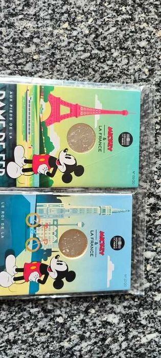 Lote 2 moedas de 10€ prata França Mickey