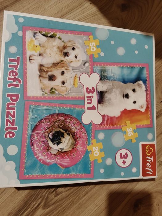 Puzzle , zestaw Frozen i Pieski