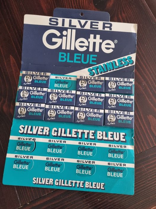Gillette Silver Bleue z pudełkiem 55 sztuk PRL Vintage