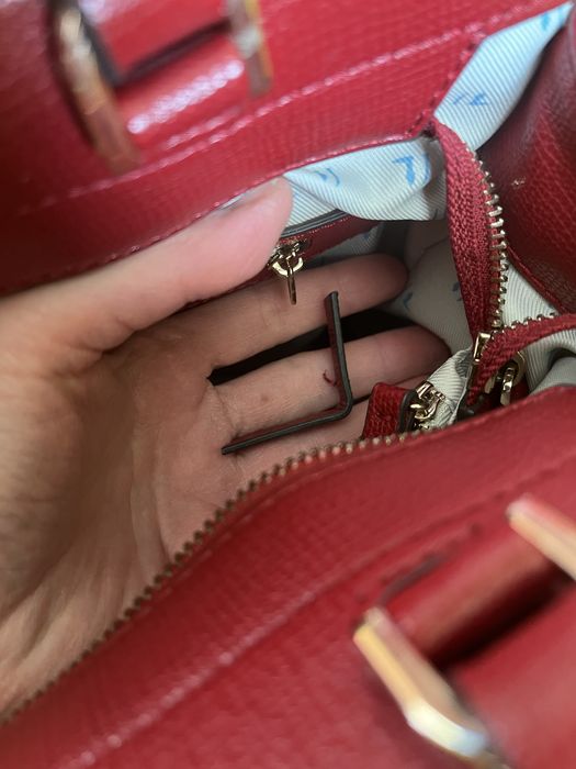 Trussardi Jeans torebka czerwona do ręki na ramię ekoskóra