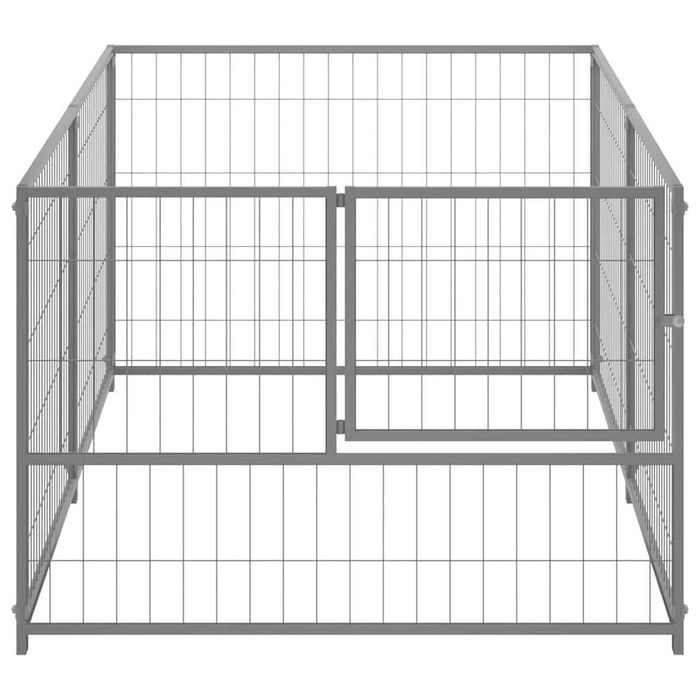 NOVO -  Canil para cães 200x100x70 cm aço prateado