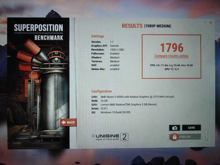 Ryzen 5 4500U/Vega 6/16gb DDR4/128gb ssd/1080p touch/power delivery