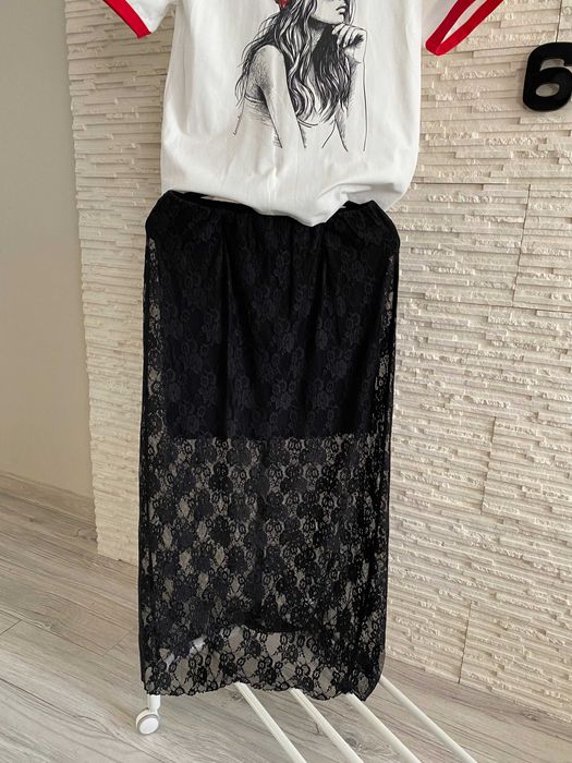 Rezerwacja Project Runway Lemonada spódnica  koronka  maxi na gumie
