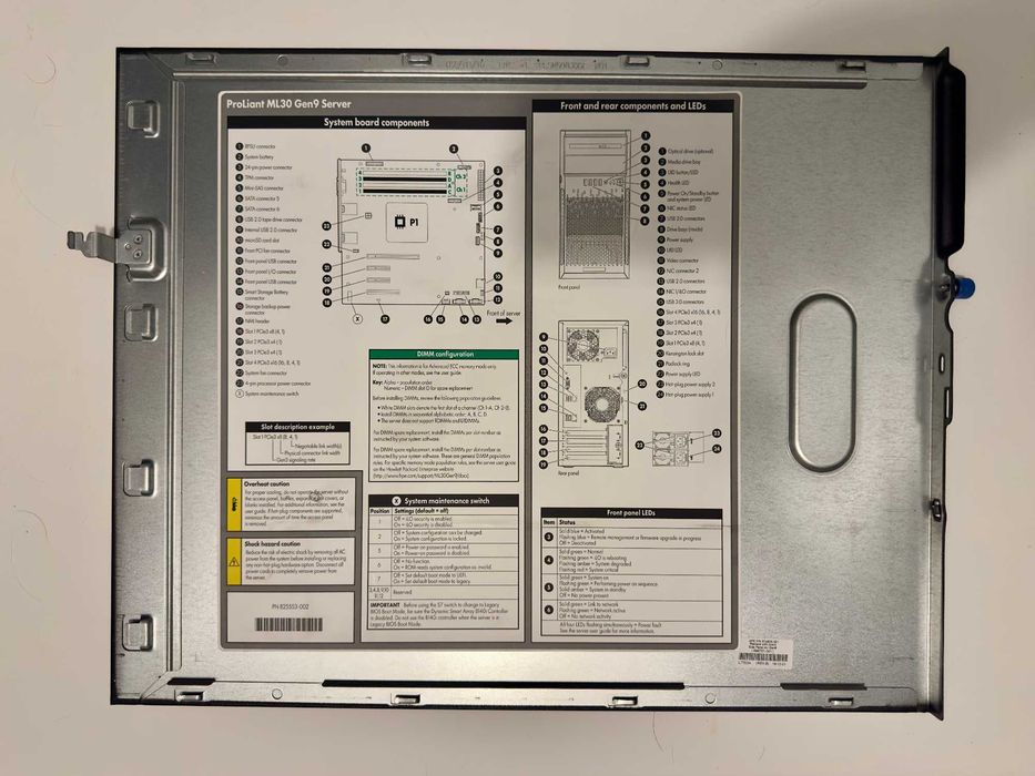 Serwer HP Enterprise Proliant ML30 Gen9 Tower Xeon E3-1220v5 8GB RAM