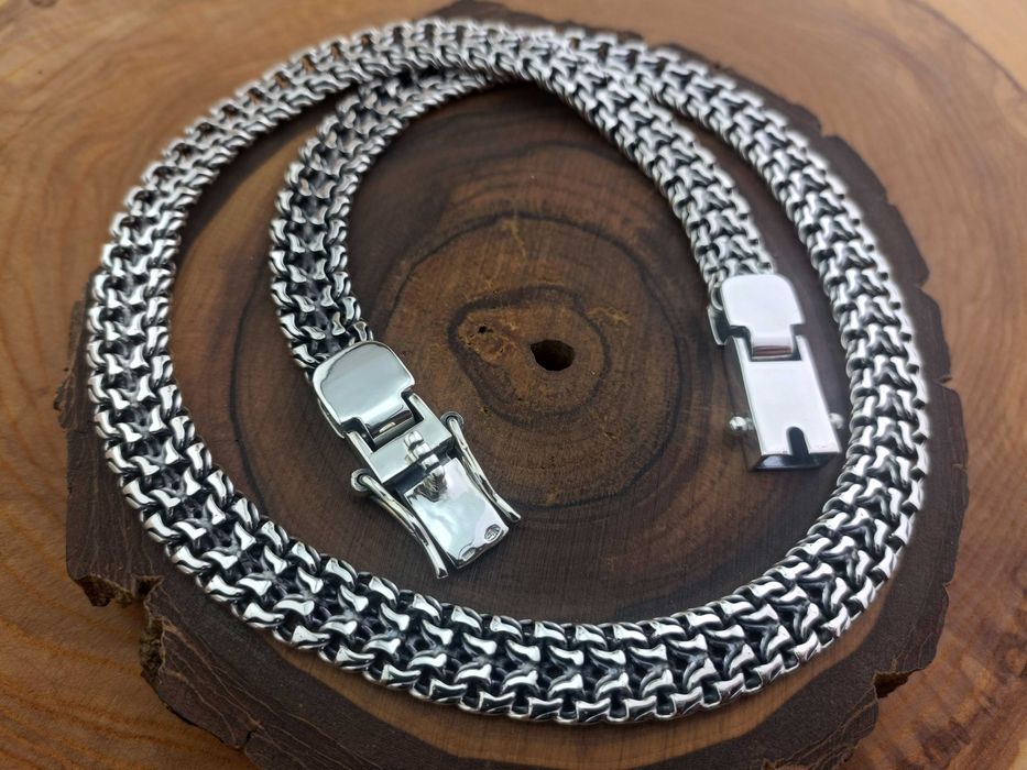 Мужская Серебряная Цепочка Двойной Арабский Бисмарк. Срібний ланцюг