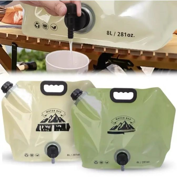 Складная сумка канистра ёмкость 8Л для воды Water bag пакет с краном