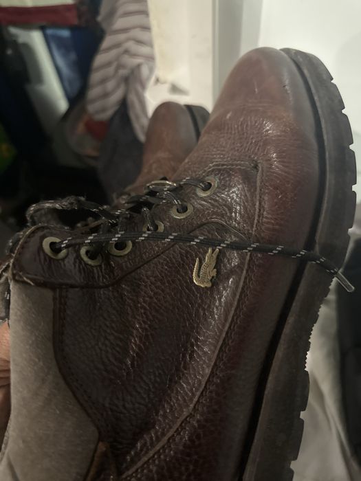 Botas em pele n42 impecaveis da lacoste originais