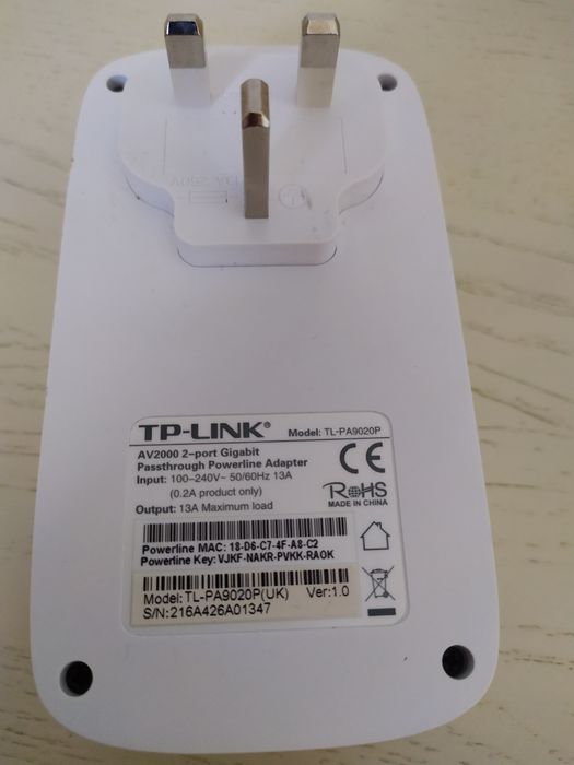 Комплект адаптерів TP-Link AV2000 2-Port Gigabit Passthrough Powerline
