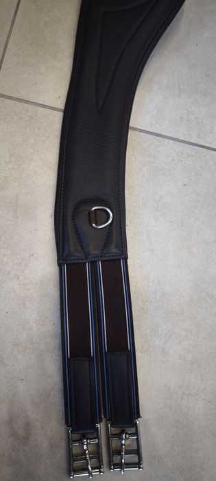 120 cm brązowy/czarny półksiężyc popręg skórzany