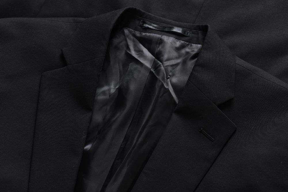 STEFFEN KLEIN elegancki czarny garnitur męski slim fit dwuczęściowy 58
