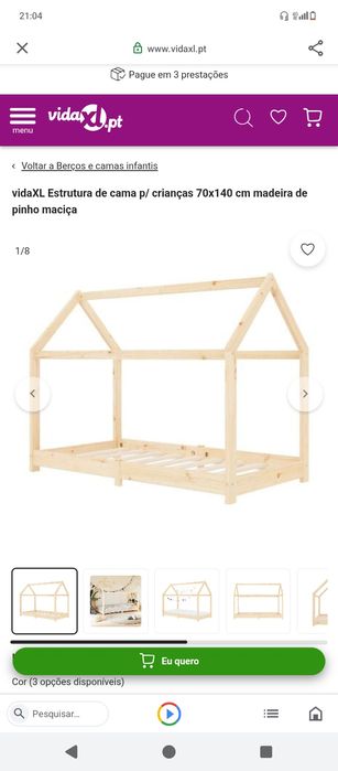 Cama criança em branco