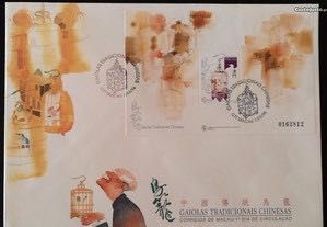 FDCB - envelope 1.dia c/ bloco - Gaiolas - Macau - 1996