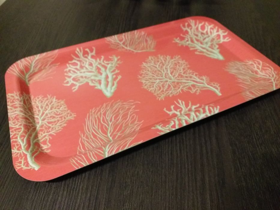 NOVO Bandeja tabuleiro rosa corais ZARA HOME,34X20 em mão,veja zonas