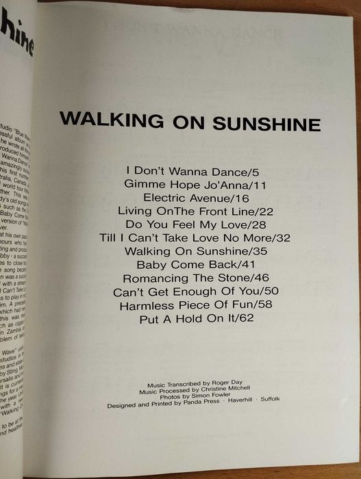 Partituras Eddy Grant, Walking on Sunshine