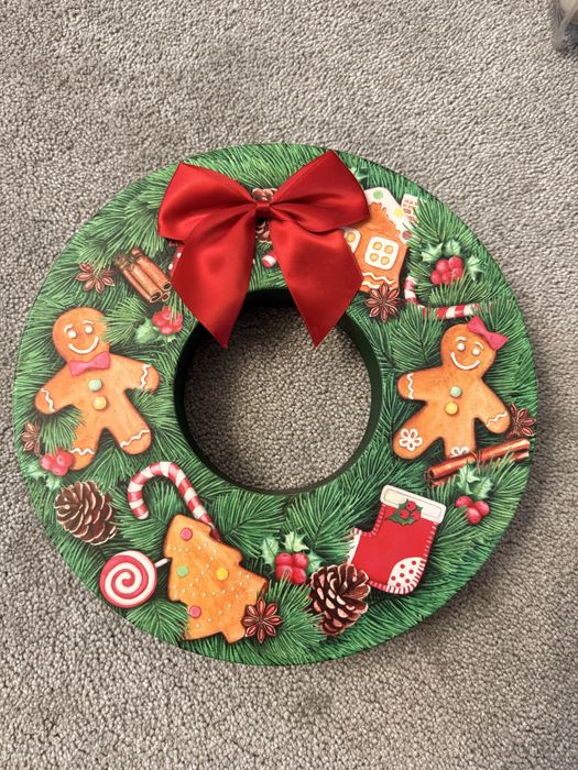 Святковий бокс в формі кола, коробка різдвяний вінок