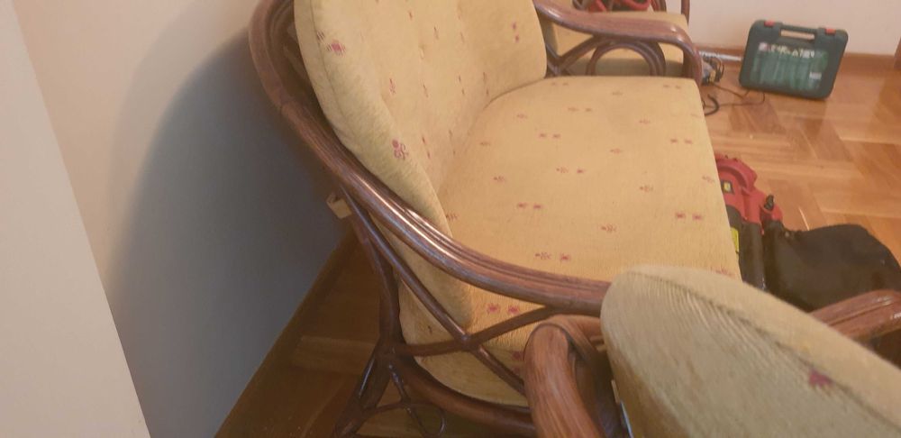 Komplet wypoczynkowy z drzewa rattanowego